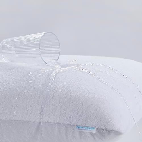 ProtectMySleep Cotton Terry Pillow Protectors - 2 Pack Eco Friendly Waterproof Hypoallergenic