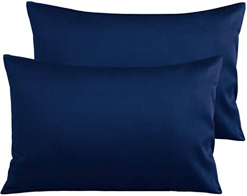 NTBAY Egyptian Cotton Pillowcases Set of 2 - 20x30 Navy Blue Envelope Closure