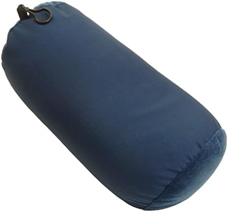 Wolf Essentials Microbead Bolster Tube Travel Pillow - Soft Neck Support Navy