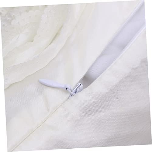 PRETYZOOM 3D Rose Throw Pillow Cover Ivory White