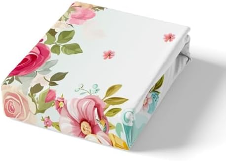 Castle Fairy Colorful Floral Fitted Sheet Set