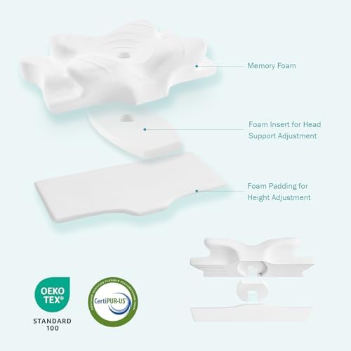 Hansleep Adjustable Cervical Pillow for Neck Pain Relief
