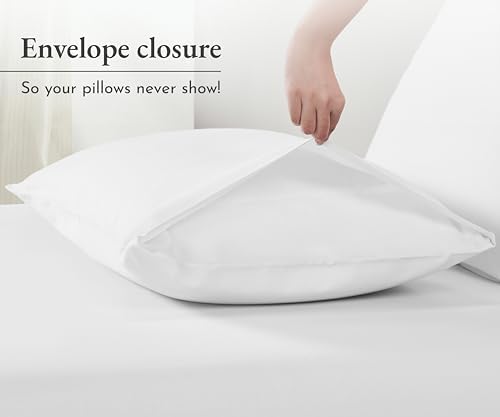 California Design Den Standard Queen Pillowcases - 100 Cotton Bright White