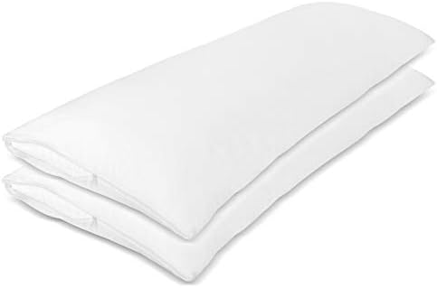 Mastertex Grand Pillow Covers 20x55 - Zipper Allergy Moisture Wicking 2 Pack