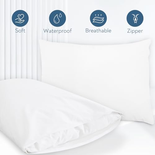 Magik Kover 4 Pack Waterproof Pillow Protectors 20x26 Inches