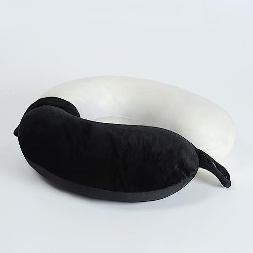 Makimoo Travel Neck Pillow with Silver Fox and Ice Silk