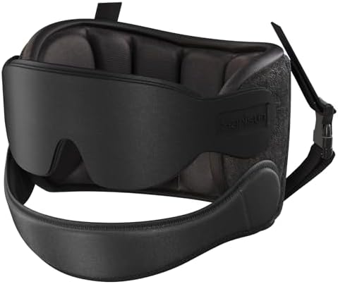SARISUN Airplane Pillow Combo with Chin Strap and Eye Mask - Black