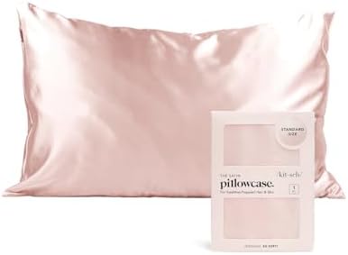 Kitsch Satin Pillowcase with Zipper - Blush Cooling Wrinkle-Free