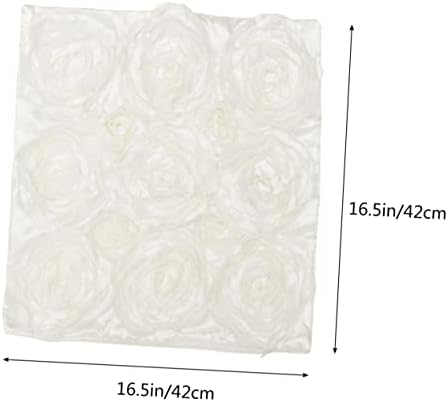 Invisible Zipper Square Pillow Cover with 3D Rose Design