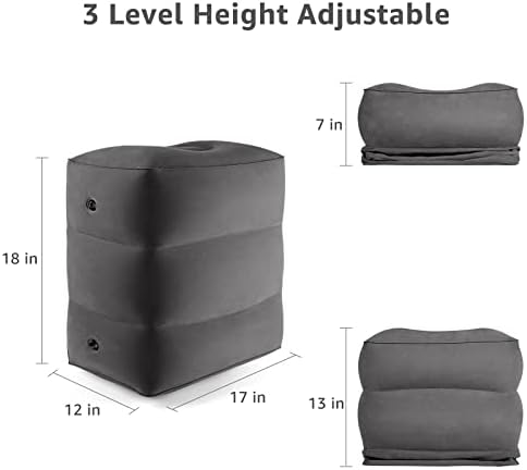Rewondah 2-Pack Inflatable Foot Rest Pillow for Travel 1