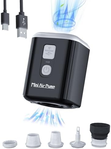 Puligoth Portable Air Pump with LED Light and 5 Nozzles