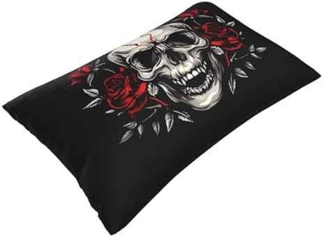Heantstoy Skulls Retro Floral Throw Pillow Cover 14x20 1