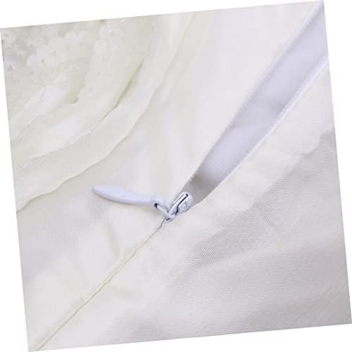 Invisible Zipper Square Pillow Cover with 3D Rose Design