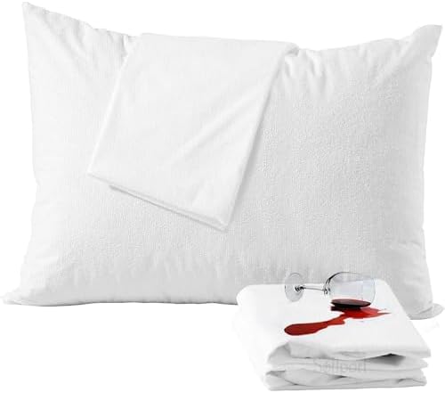 Waterproof Pillow Protector 2 Pack - Bed Bug Proof 20x26 Inches
