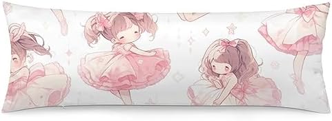 Pink Glitter Ballerina Body Pillow Case 20x54inch