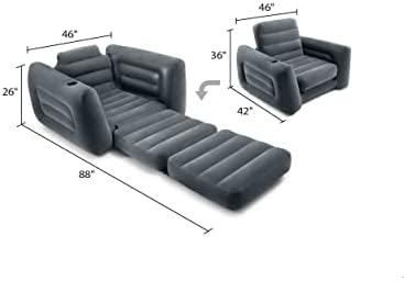 Intex 66551EP Inflatable Pull-Out Chair with Cup Holder
