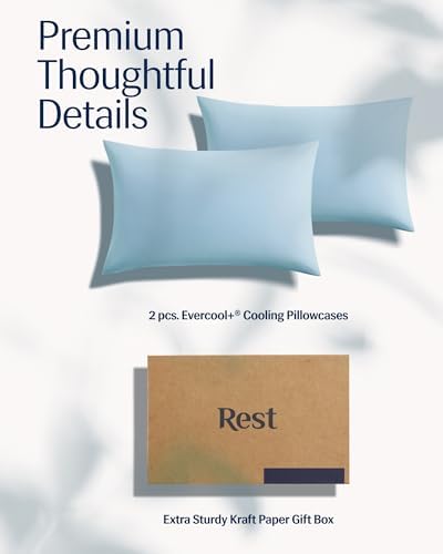 REST Evercool Cooling Pillow Cases - 2-Pack 19x29 Inches