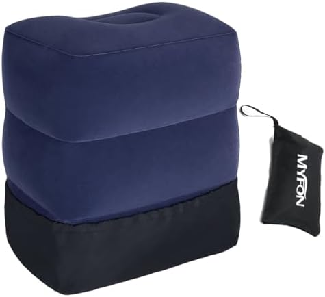 MYFON Inflatable Travel Foot Rest Pillow with 2in1 Storage Bag