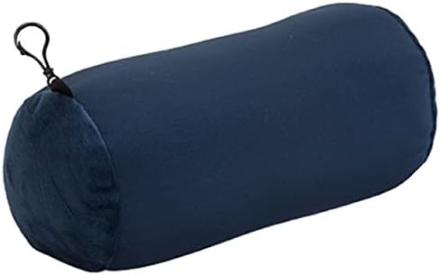 Wolf Essentials Microbead Bolster Tube Travel Pillow - Soft Neck Support Navy