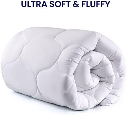 SLEEP ZONE Mattress Pad Protector Quilted Elastic 21 Inch Deep White