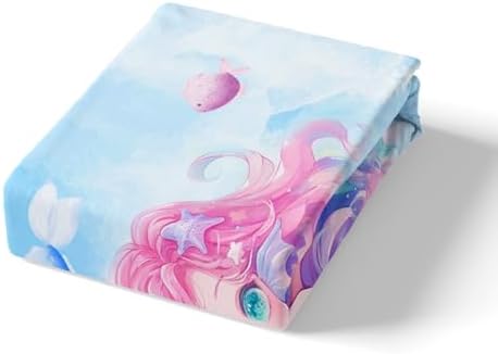 Manfei Mermaid Queen Fitted Sheet Set with Pillow Case