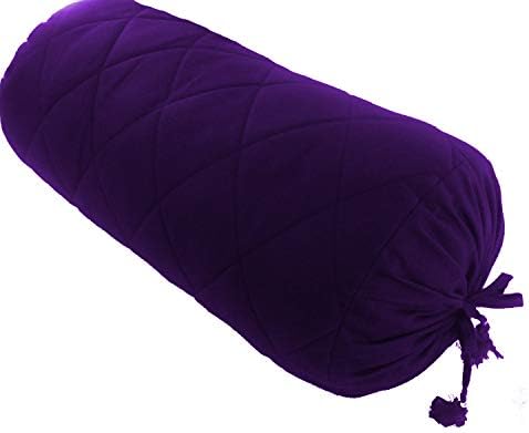 Saffron Purple Quilted Bolster Pillowcase - 6x24 Inch Removable Cover