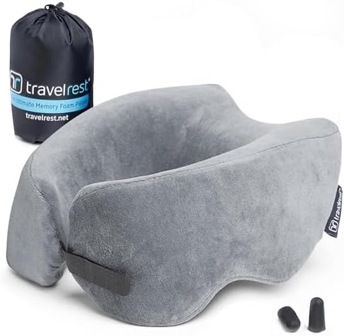 TRAVELREST Nest Memory Foam Travel Neck Pillow - Gray