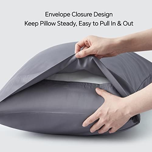 BEDELITE Cooling Pillowcases Queen Size 20x30 Grey