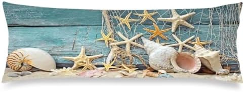 MATEKULI 20x54 Starfish Seashell Pillowcase with Zipper