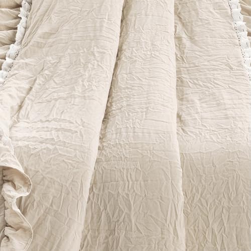 Lush Decor Ella Ruffle Lace Throw Blanket 50 x 60