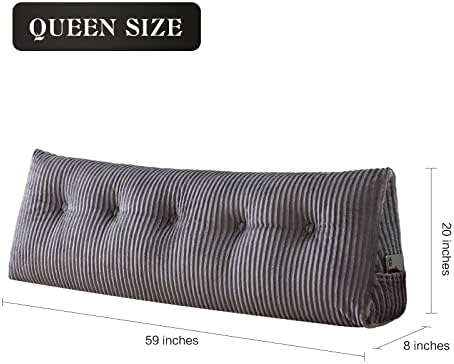 SLIGUY Queen Headboard Pillow Grey 59x8x20 Inches
