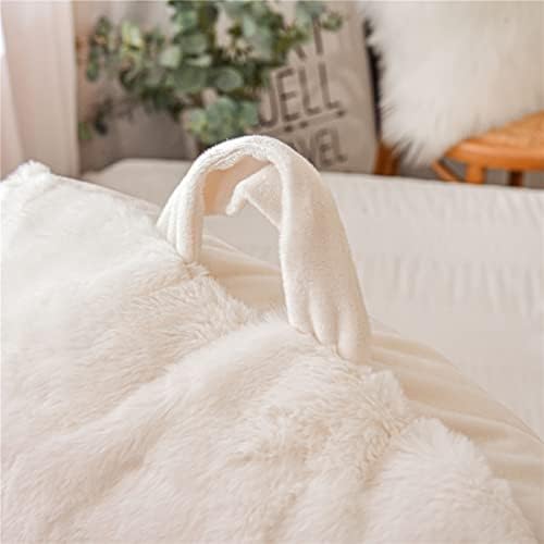 Holawakaka Faux Fur Bed Rest Pillow with Arms - Ivory
