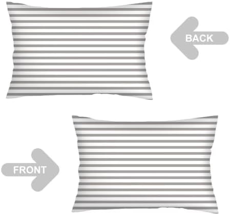 COVASA White Grey Throw Pillow Covers Queen Size Set of 2