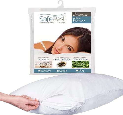 SafeRest Pillow Protector King Size Waterproof Zippered