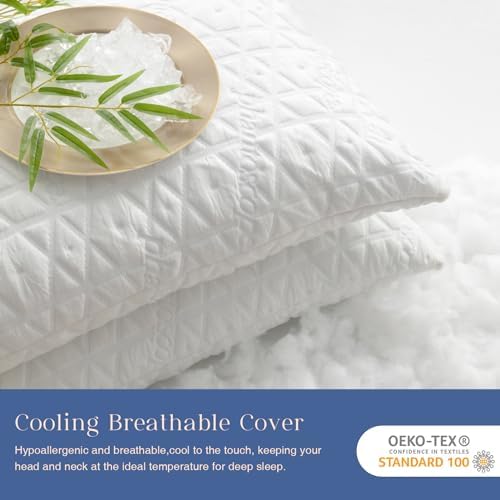 Phantoscope Cooling Memory Foam Pillows - 2 Pack Queen Size
