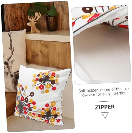 2pcs Ethnic Flower Patterned Canvas Throw Pillow Covers Bohemia Style