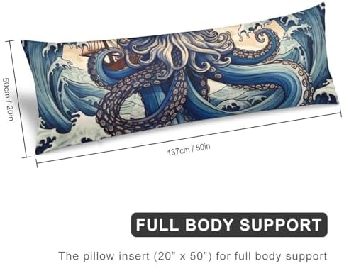 MaSiledy Ocean Themed Body Pillow Cover with Zipper