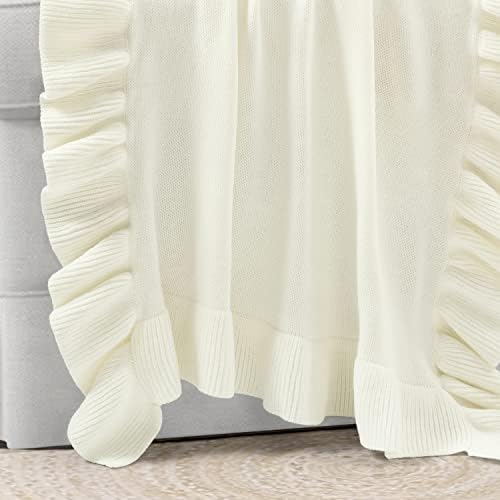 Lush Decor Reyna Soft Ruffle Throw Blanket - Ivory