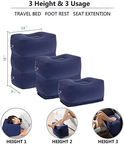 MYFON Inflatable Travel Foot Rest Pillow with 2in1 Storage Bag