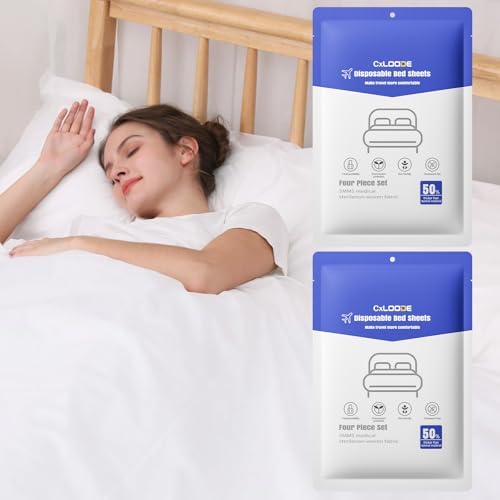 CxLoode 2 Pack Disposable Bed Sheet Set