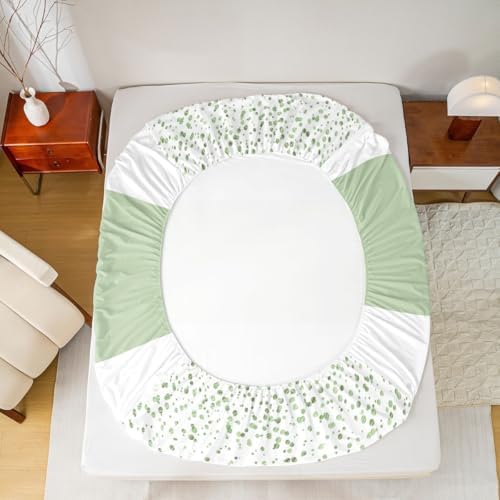 Castle Fairy White Green Fitted Sheet Twin Set with Pillowcase 1