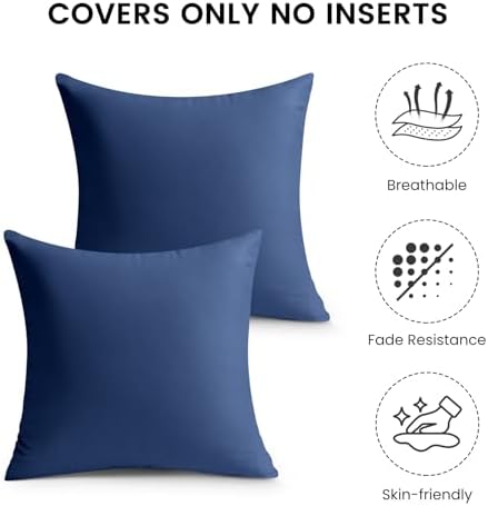 Premillow Outdoor Pillow Covers Set of 2 Navy