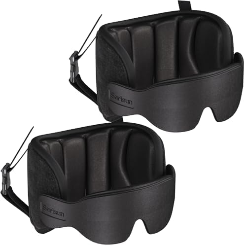 Sarisun 2 Pack Travel Pillows with Sleep Eye Mask Black
