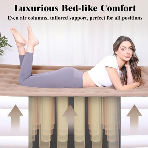 Etto Queen Air Mattress with Built-in Pump 650lb Max