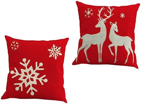Veemoon 2pcs Christmas Cushion Covers Decorative Pillow Protectors