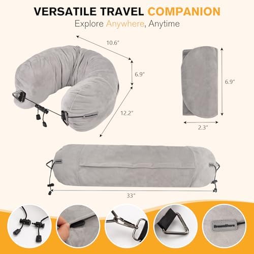 DreamShore Travel Pillow Zipper 20 No Filler Fits 3 Days