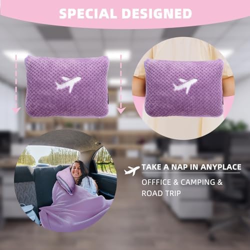 Nenolix 3 in 1 Travel Blanket Pillow Set - Violet 1