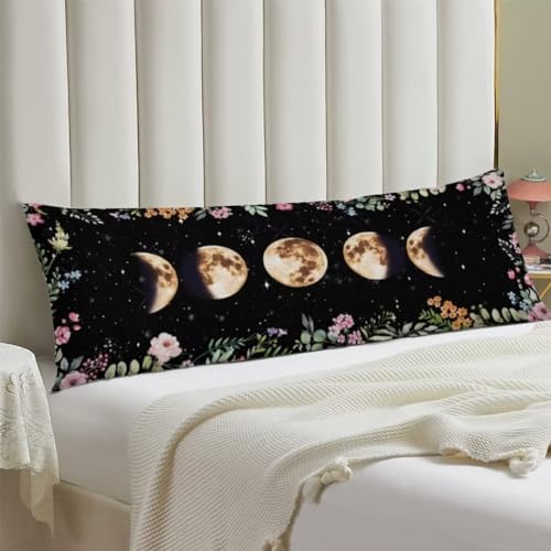 TOKILIAR Moon Phases Body Pillow Cover 20x54 Inches