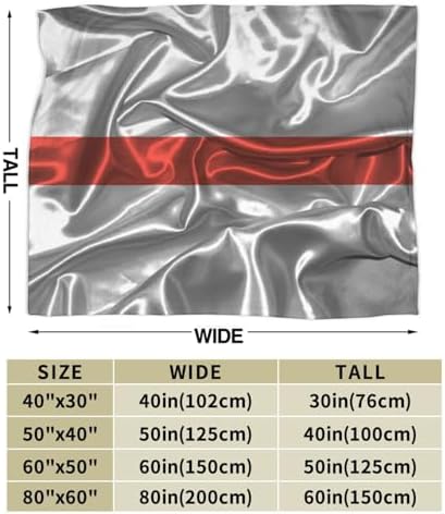 Silk Style Thin Red Line Flag Throw Blanket 40x30 1