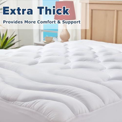 Elven Home King Mattress Pad with Cooling Pillow Top